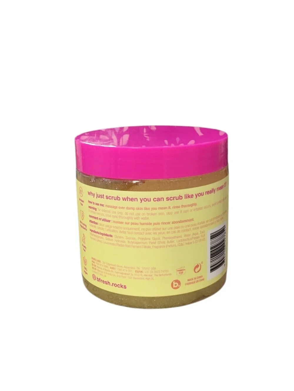 B.Fresh Scrub Me Like You Mean It Pineapple Punch Body Scrub - Pink & Yellow